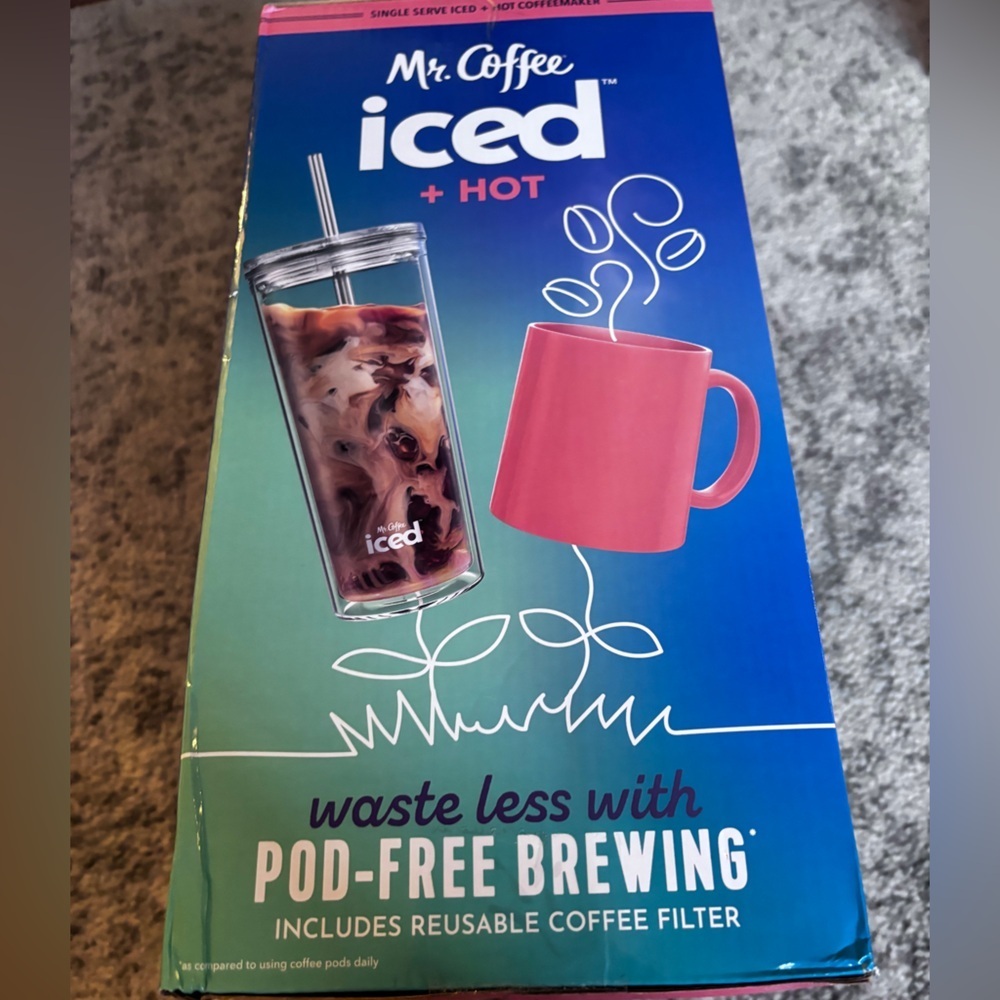 NIB Mr. Coffee Iced + Hot Single Serve Coffee Maker with Reusable Filter - Picture 2 of 6